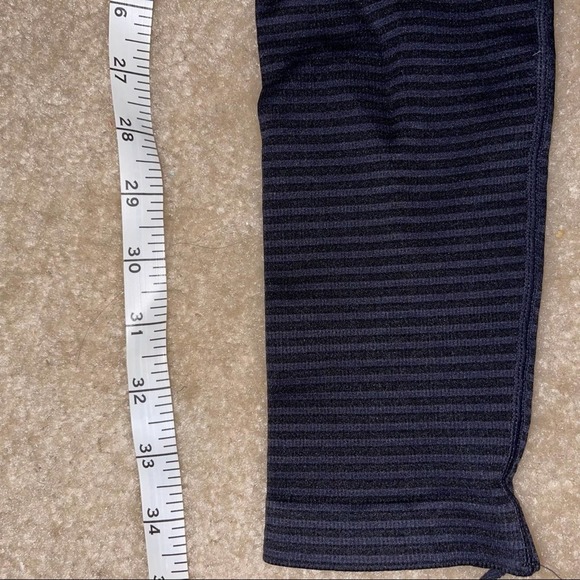 Nux Pure Barre Black Solid Ribbed High Compression Ankle Legging Large - Picture 7 of 9